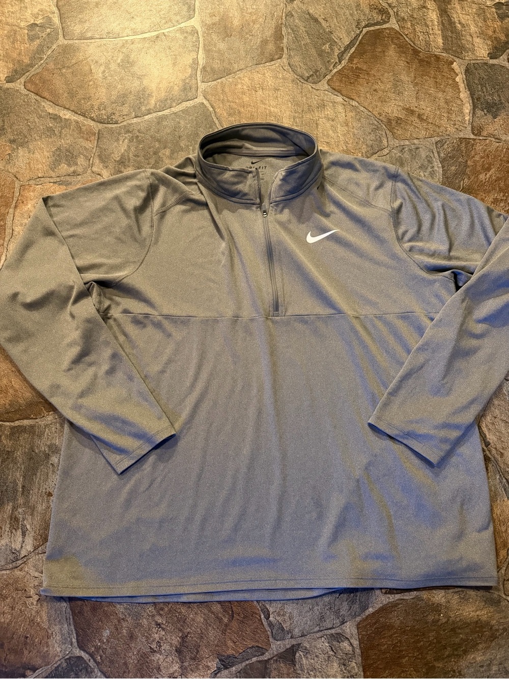 Nike Dri-Fit 1/4 Zip “926270” Men’s Gray Longsleeve PO Shirt(XXL)